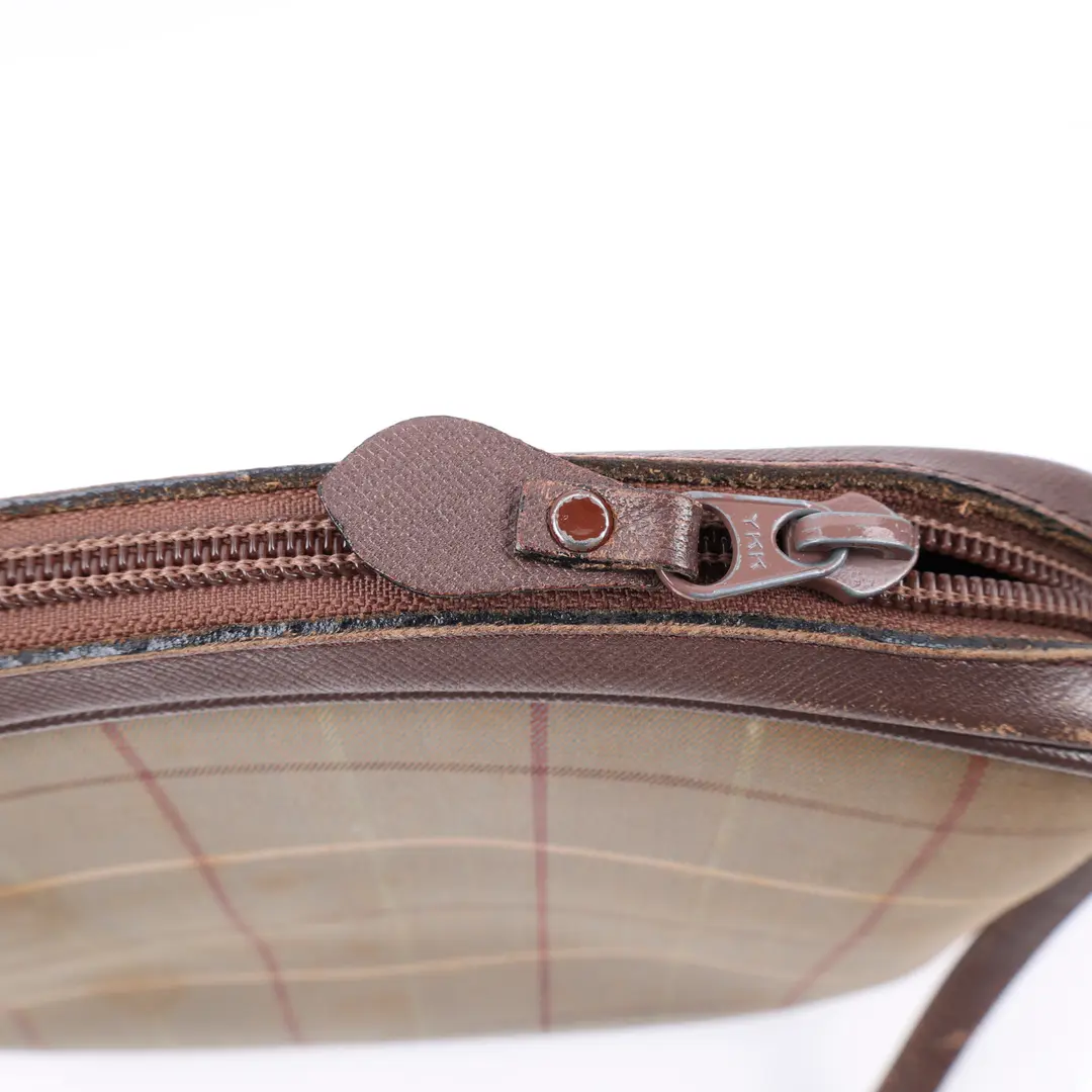 Burberry Vintage Check Beige Canvas Crossbody Bag