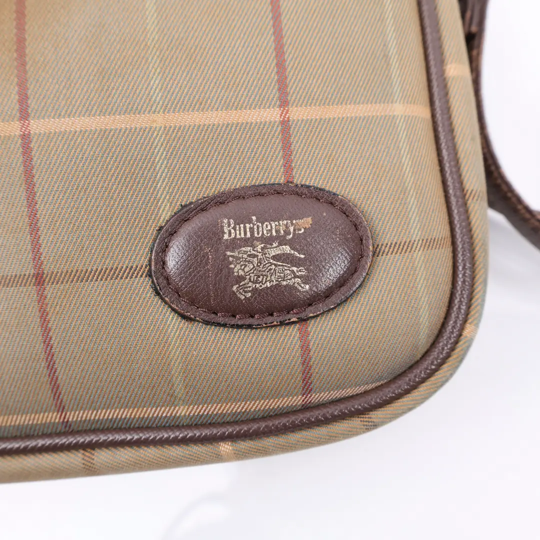 Burberry Vintage Check Beige Canvas Crossbody Bag