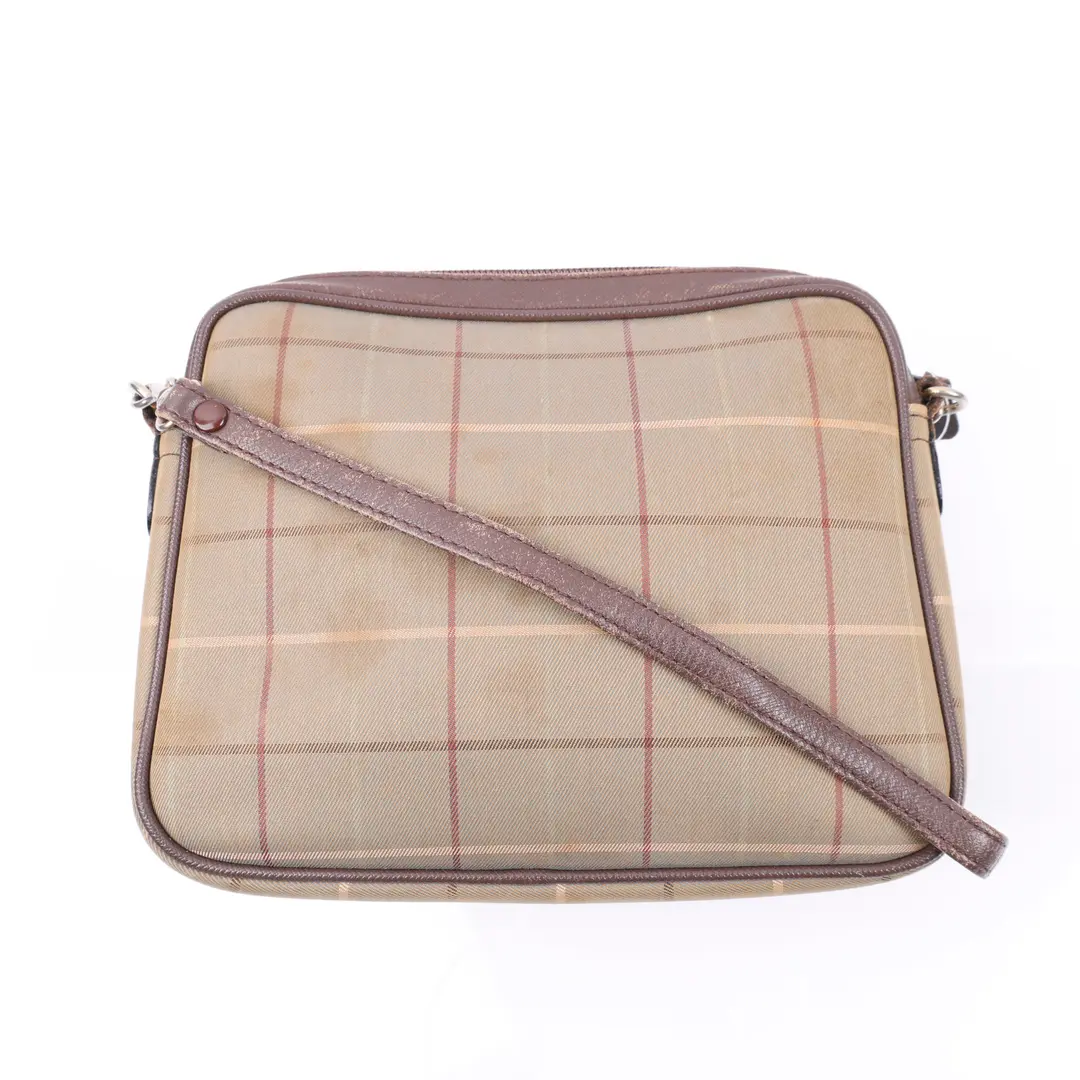 Burberry Vintage Check Beige Canvas Crossbody Bag