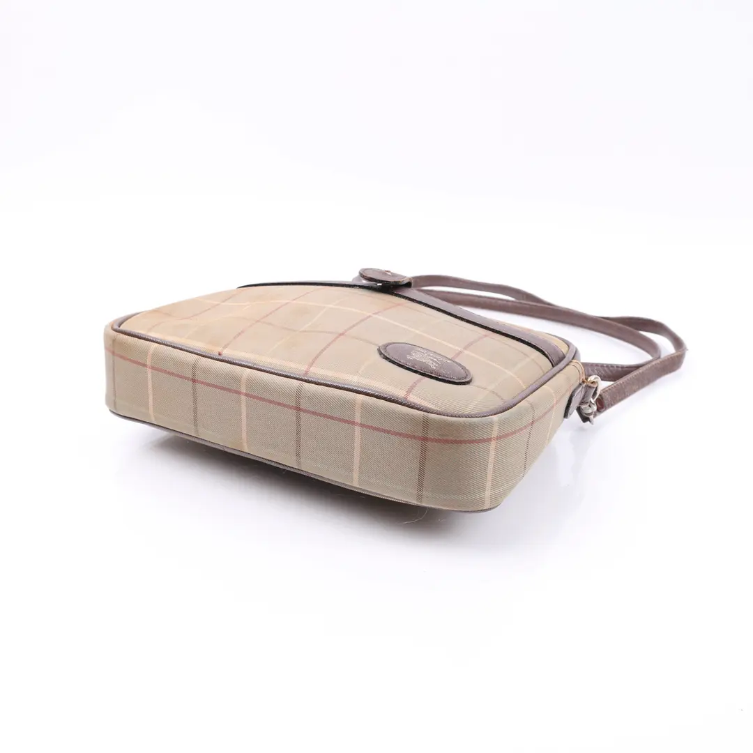 Burberry Vintage Check Beige Canvas Crossbody Bag