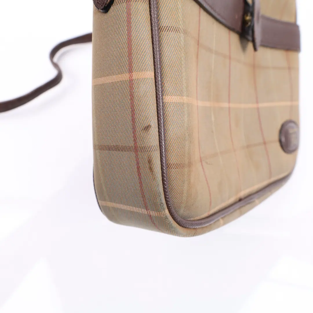 Burberry Vintage Check Beige Canvas Crossbody Bag