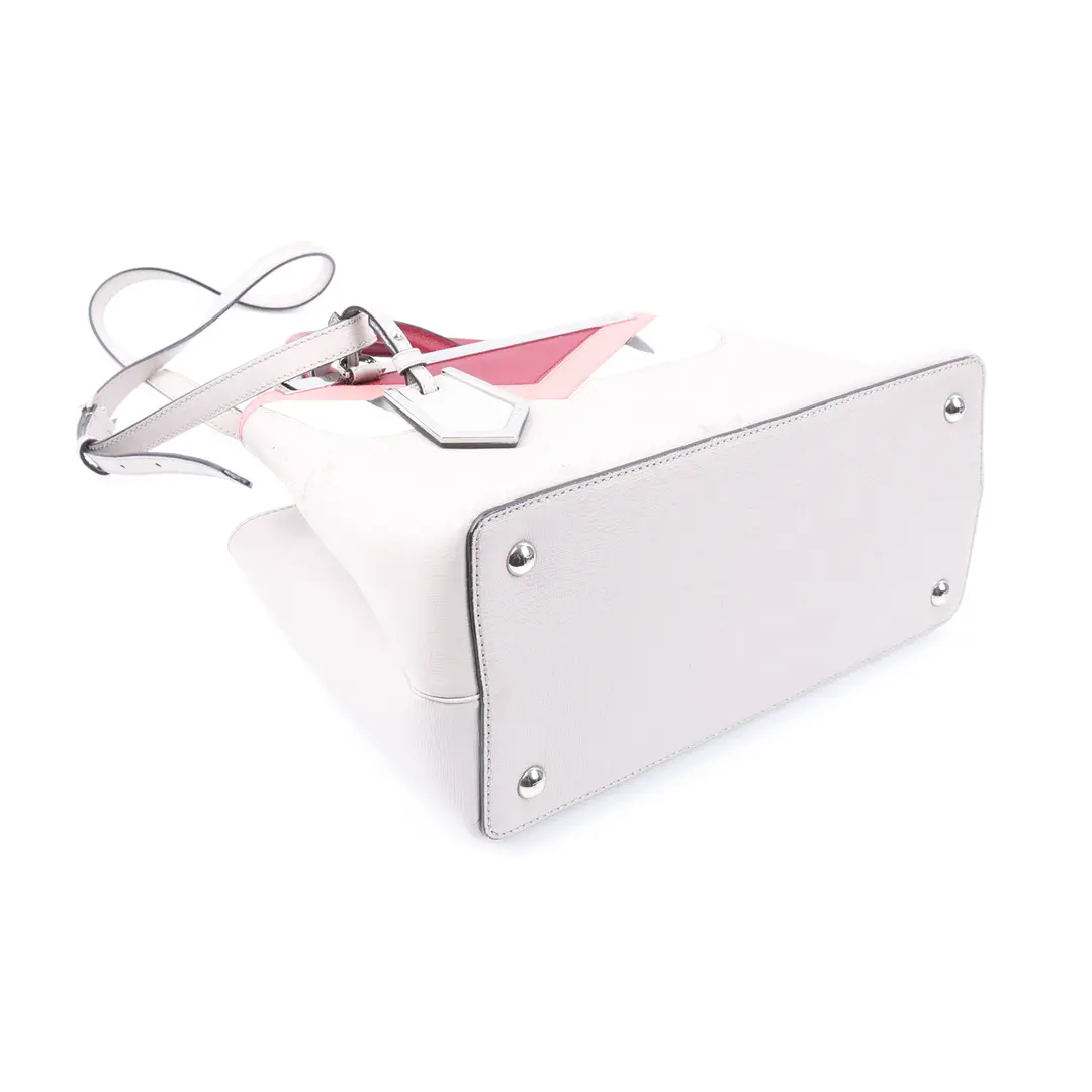 Fendi Petite 2Jours White Leather Shoulder Bag
