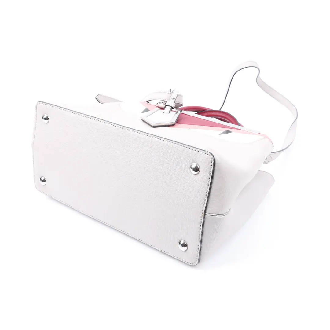 Fendi Petite 2Jours White Leather Shoulder Bag