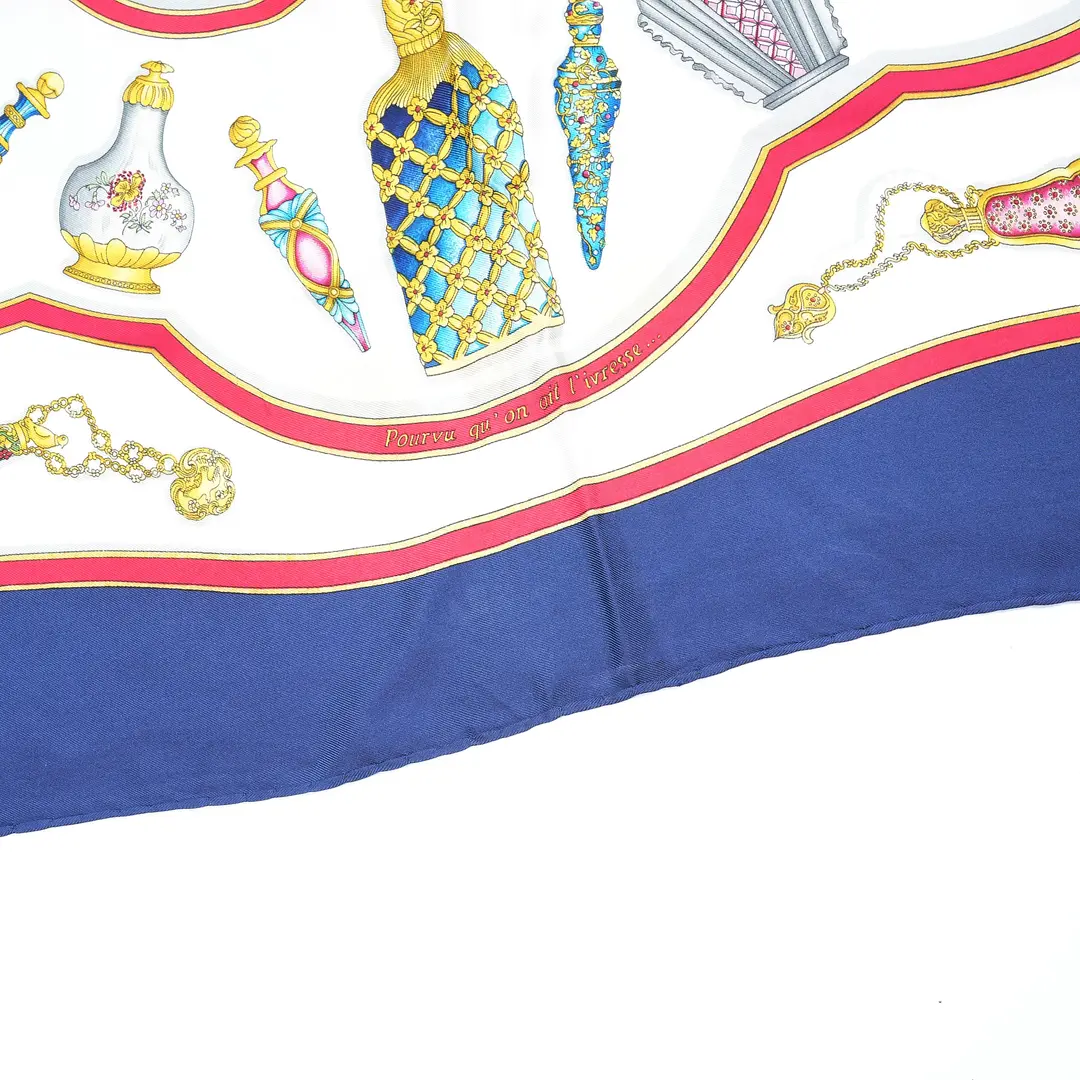 Hermes Pourvu qu on ait l ivresse Blue Silk 90 Scarf