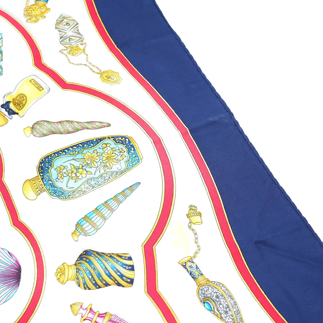 Hermes Pourvu qu on ait l ivresse Blue Silk 90 Scarf