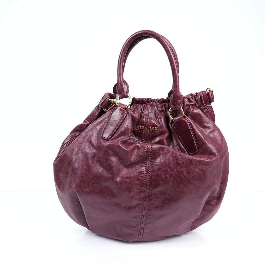 Miu Miu Coffer Purple Leather Shoulder Bag