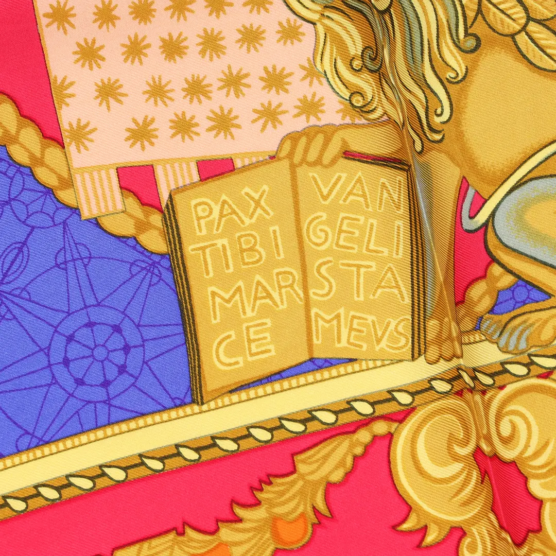 Hermes Les Bissones Blue Silk 90 Scarf