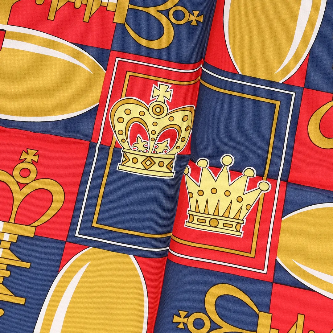Hermes A Cheval sur mon Carre Blue Silk Twill Scarf