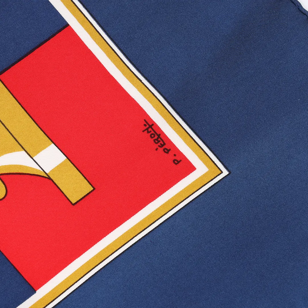Hermes A Cheval sur mon Carre Blue Silk Twill Scarf