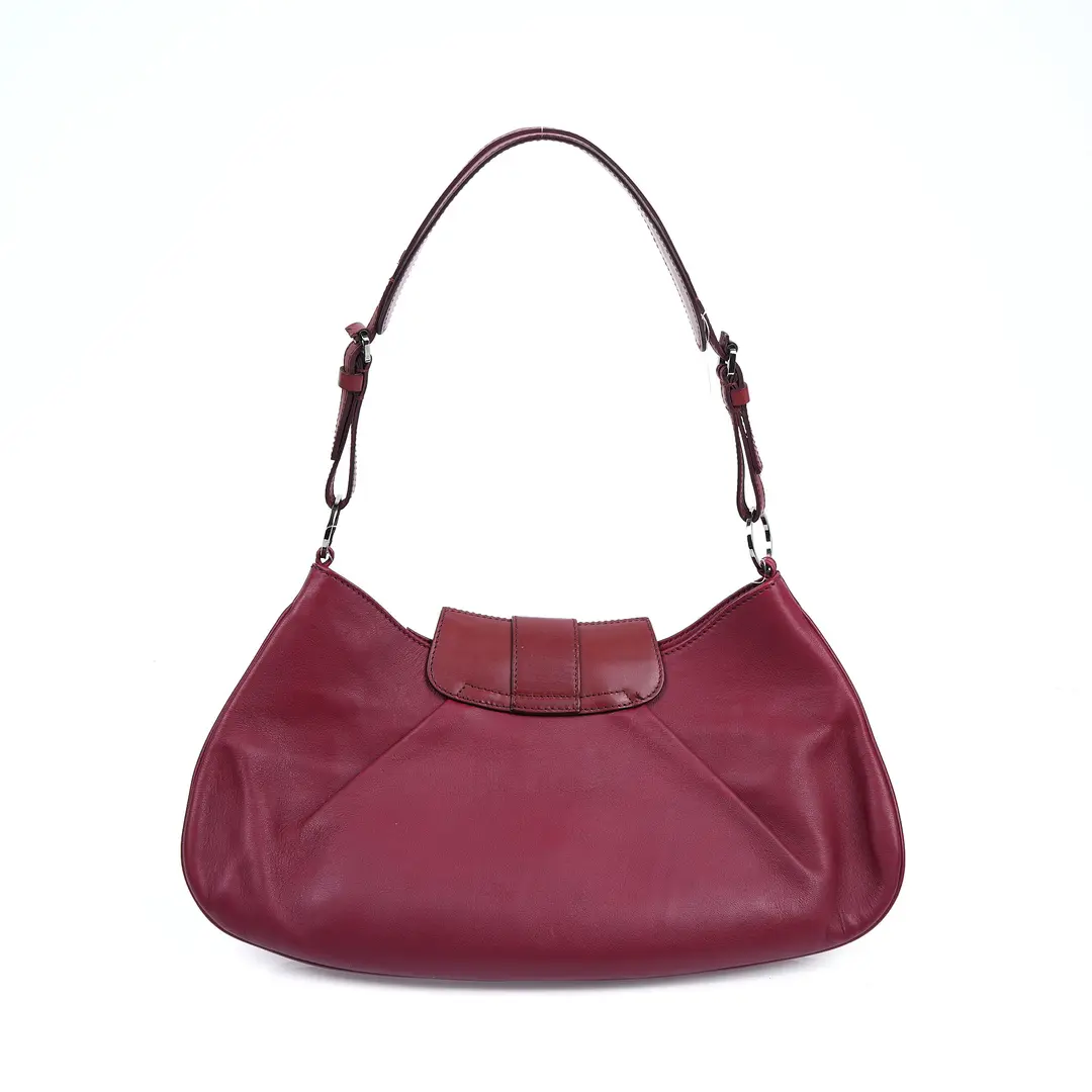 Christian Dior Flight Red Leather Shoulder Bag