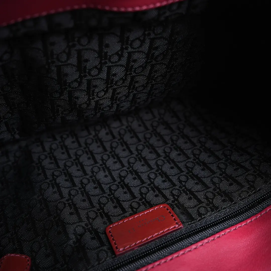 Christian Dior Flight Red Leather Shoulder Bag
