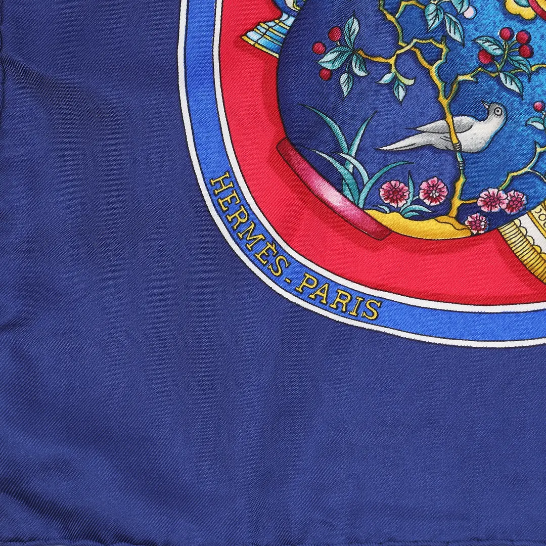 Hermes Pourvu Qu'on Ait L'ivresse Blue Silk Scarf