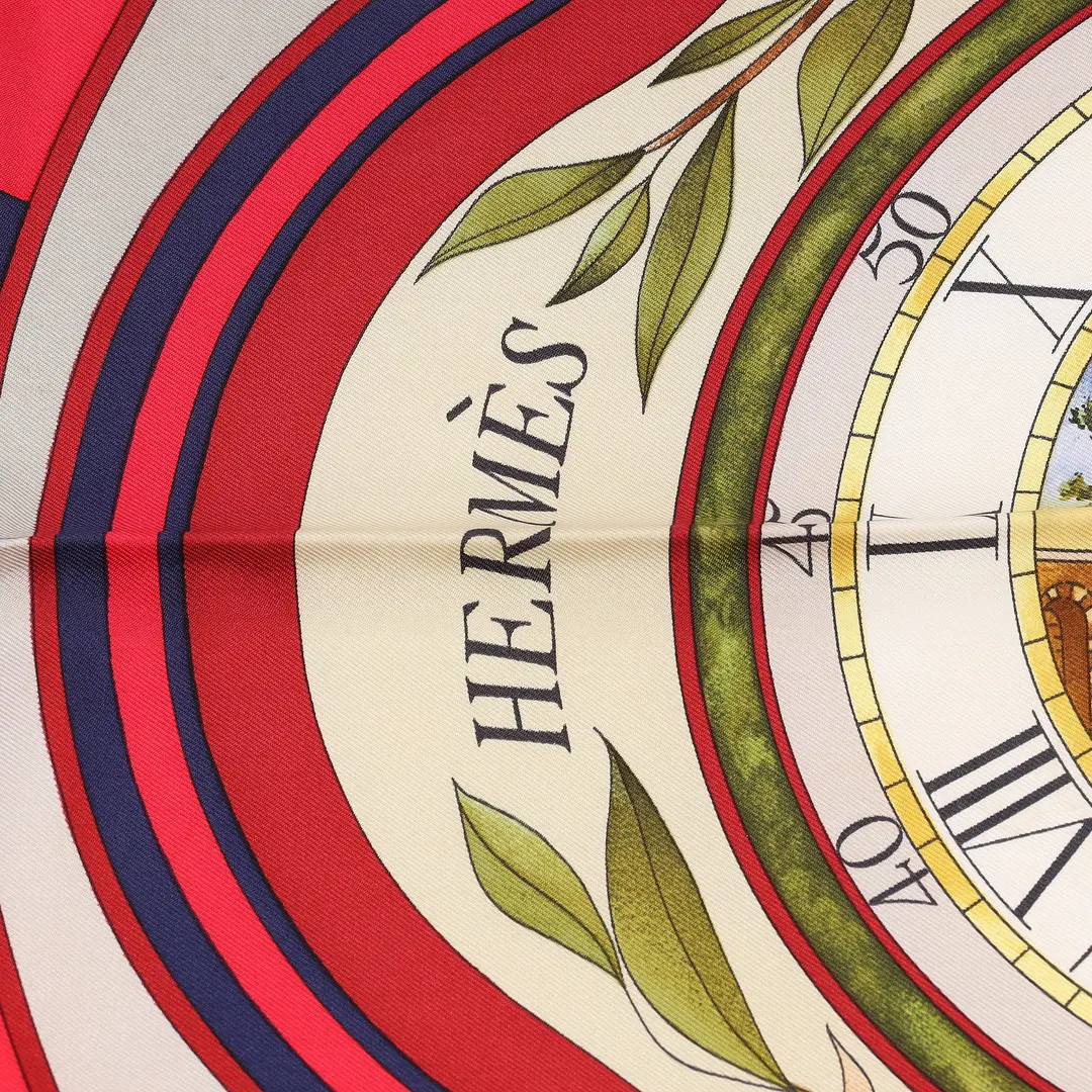 Hermes Parmi les Fleurs Je Compte les Heures Silk Scarf
