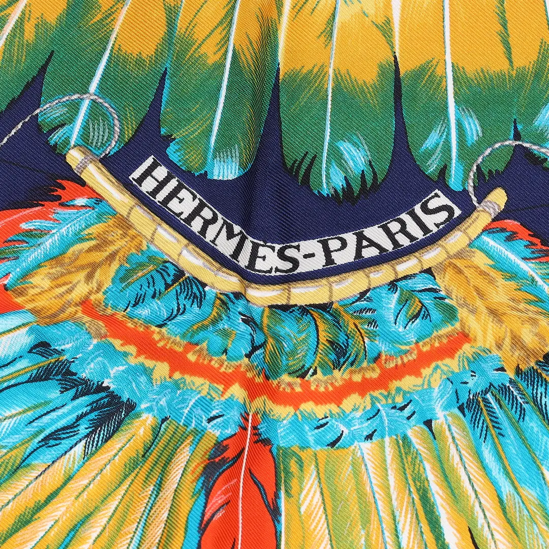 Hermes Brazil Blue Silk 90 Scarf