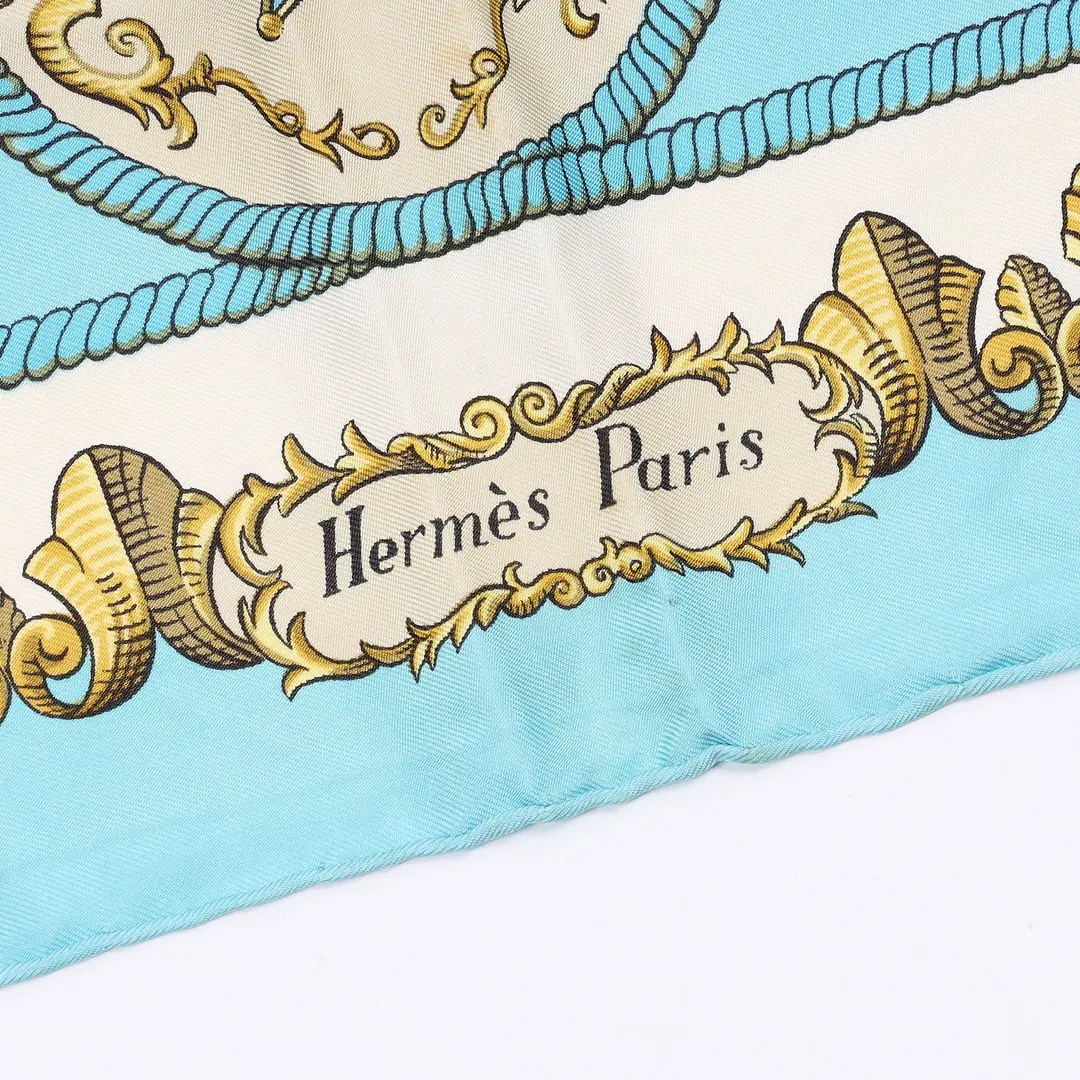 Hermes Ludovicus Magnus Blue Silk Scarf
