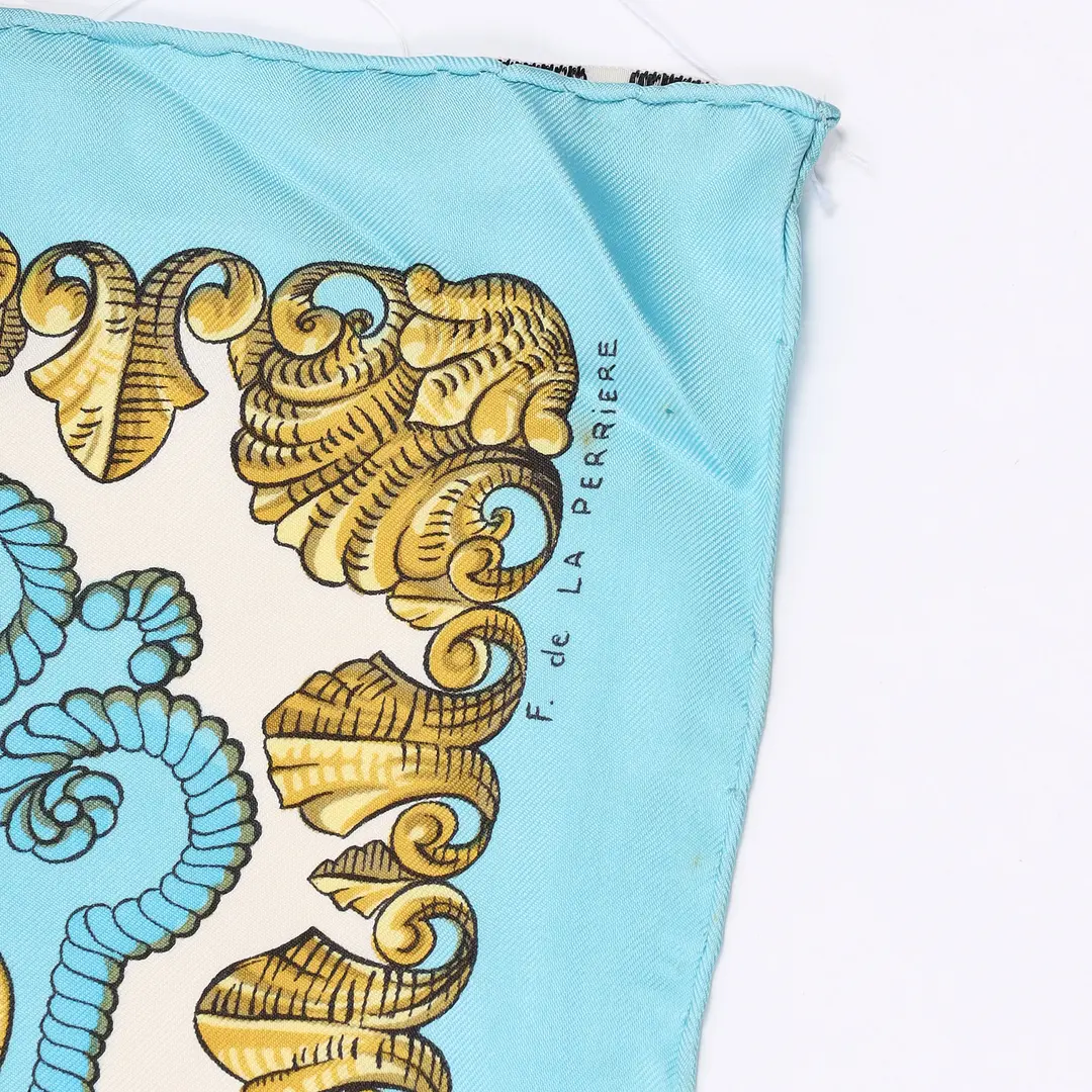Hermes Ludovicus Magnus Blue Silk Scarf