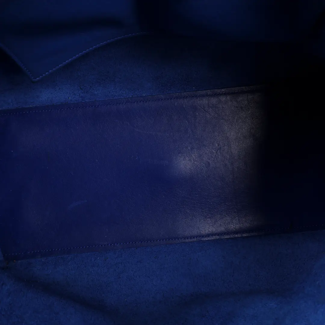 Saint Laurent Cabas Y Blue Leather Handbag