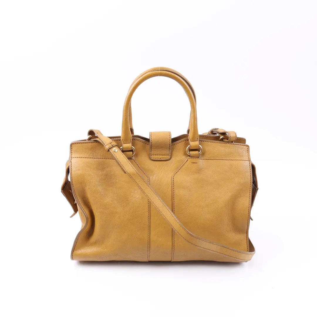 Yves Saint Laurent Cabas Chyc Yellow Leather Shoulder Bag