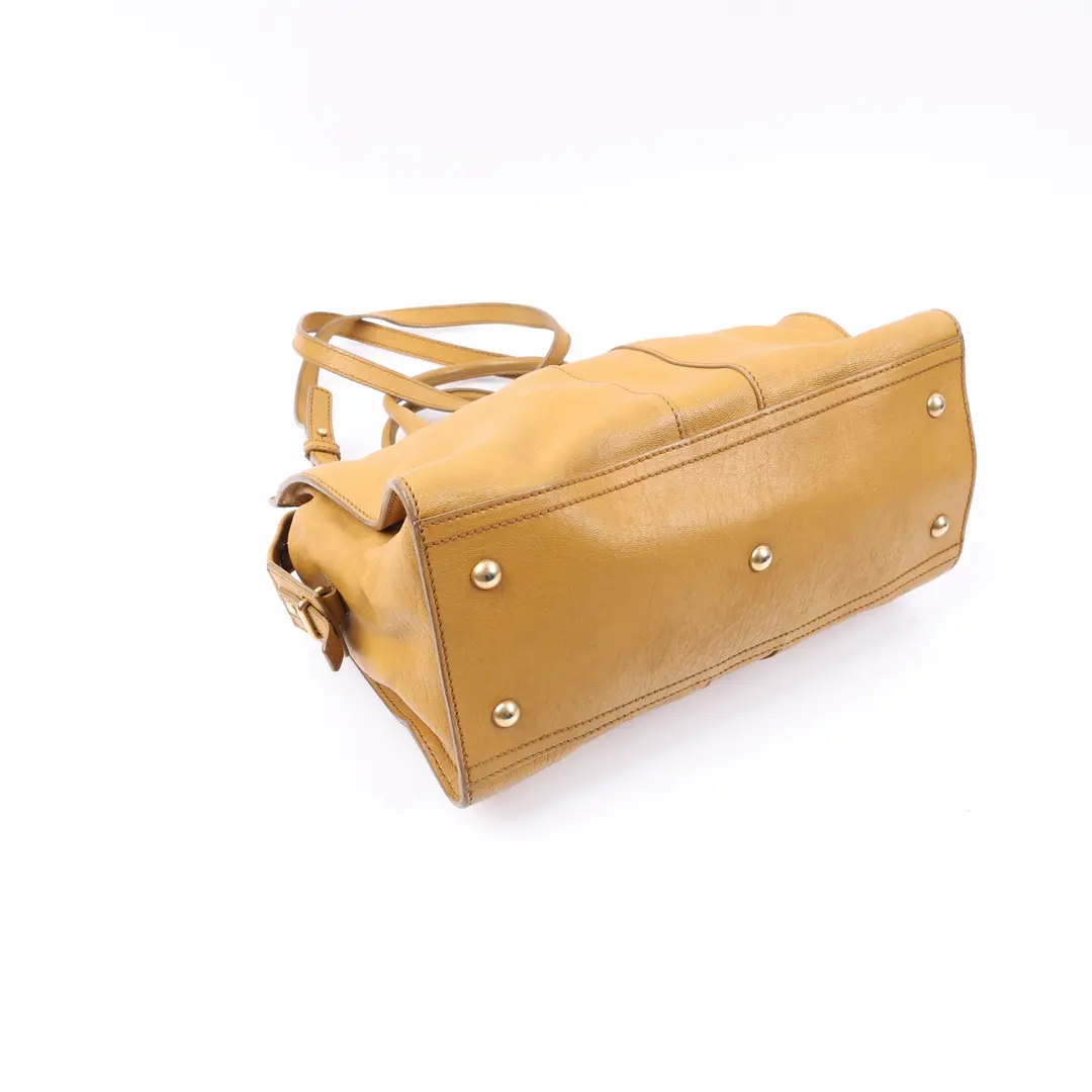Yves Saint Laurent Cabas Chyc Yellow Leather Shoulder Bag