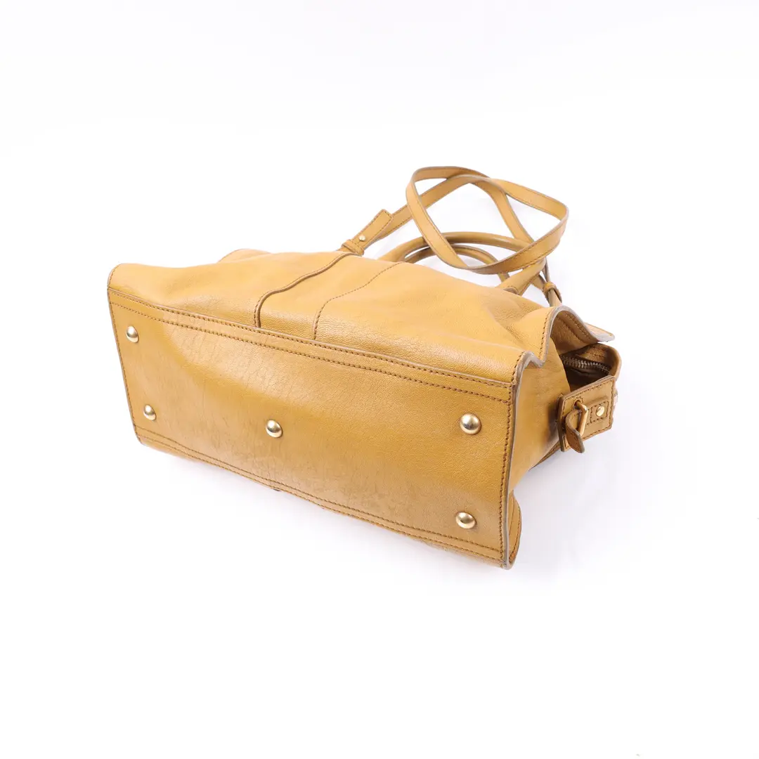 Yves Saint Laurent Cabas Chyc Yellow Leather Shoulder Bag