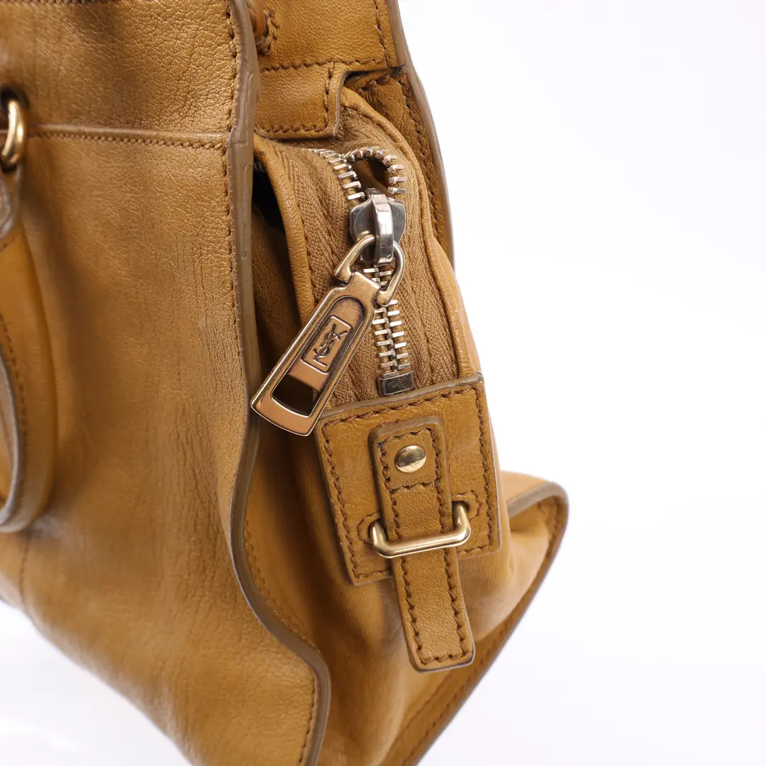 Yves Saint Laurent Cabas Chyc Yellow Leather Shoulder Bag