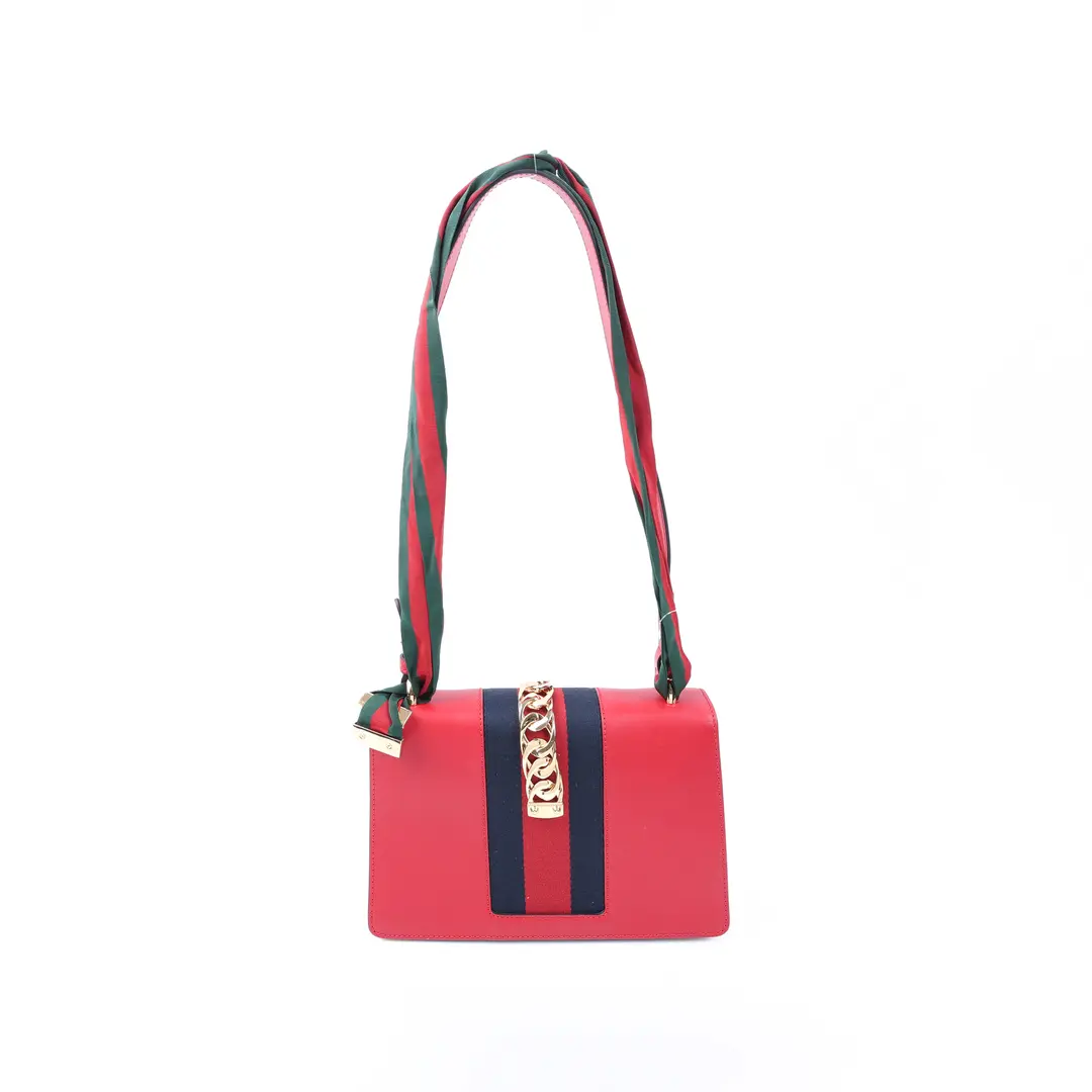 Gucci Sylvie Red Leather Small Shoulder Bag