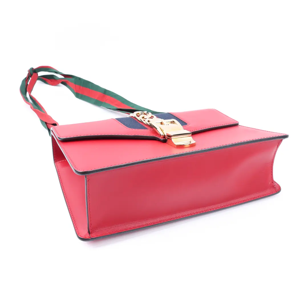 Gucci Sylvie Red Leather Small Shoulder Bag