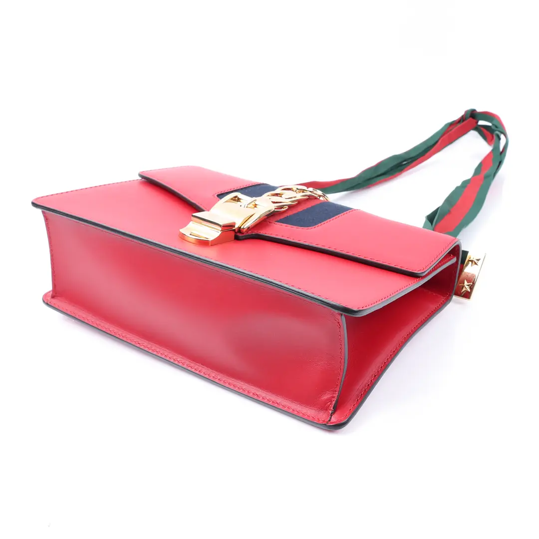 Gucci Sylvie Red Leather Small Shoulder Bag