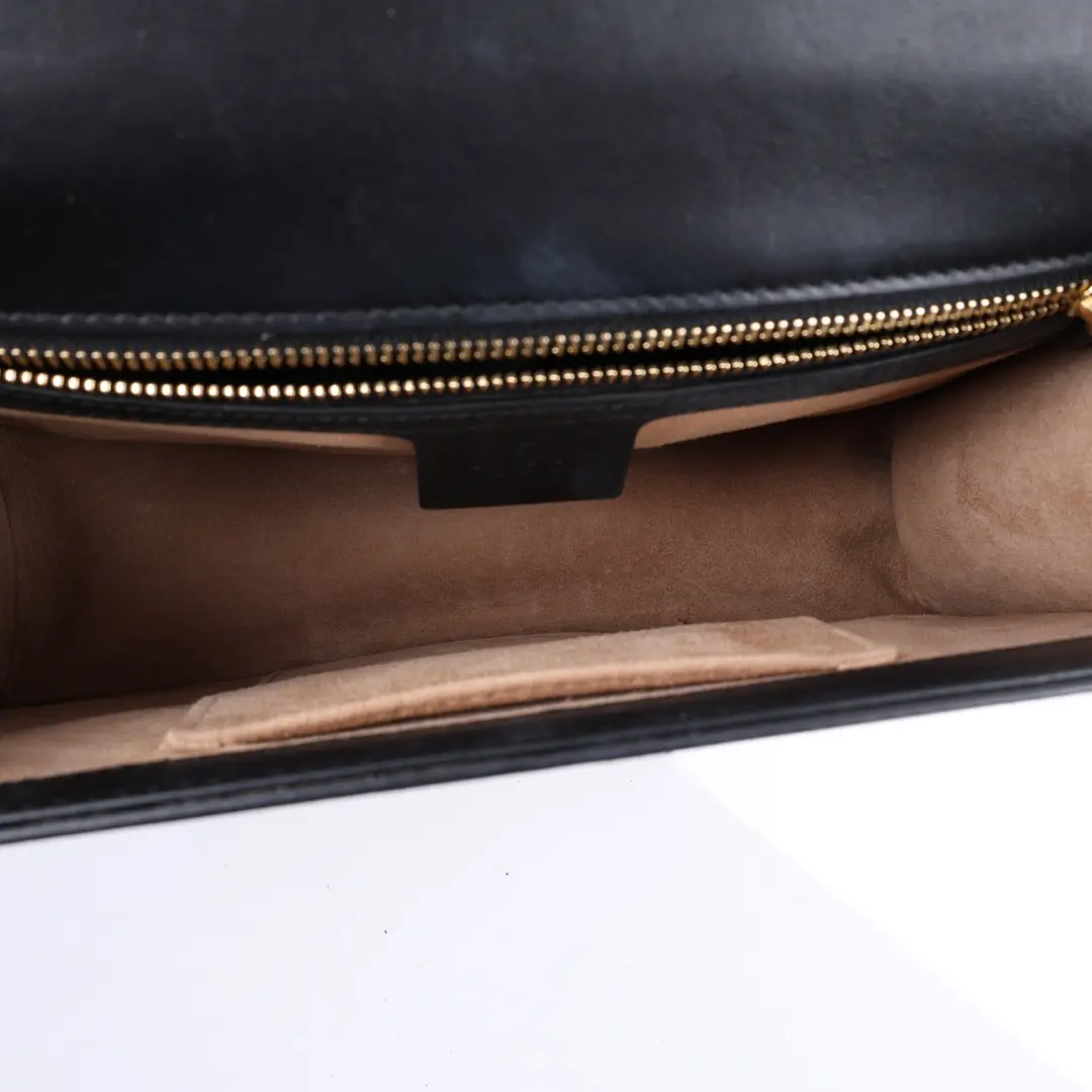Gucci Sylvie Black Leather Shoulder Bag