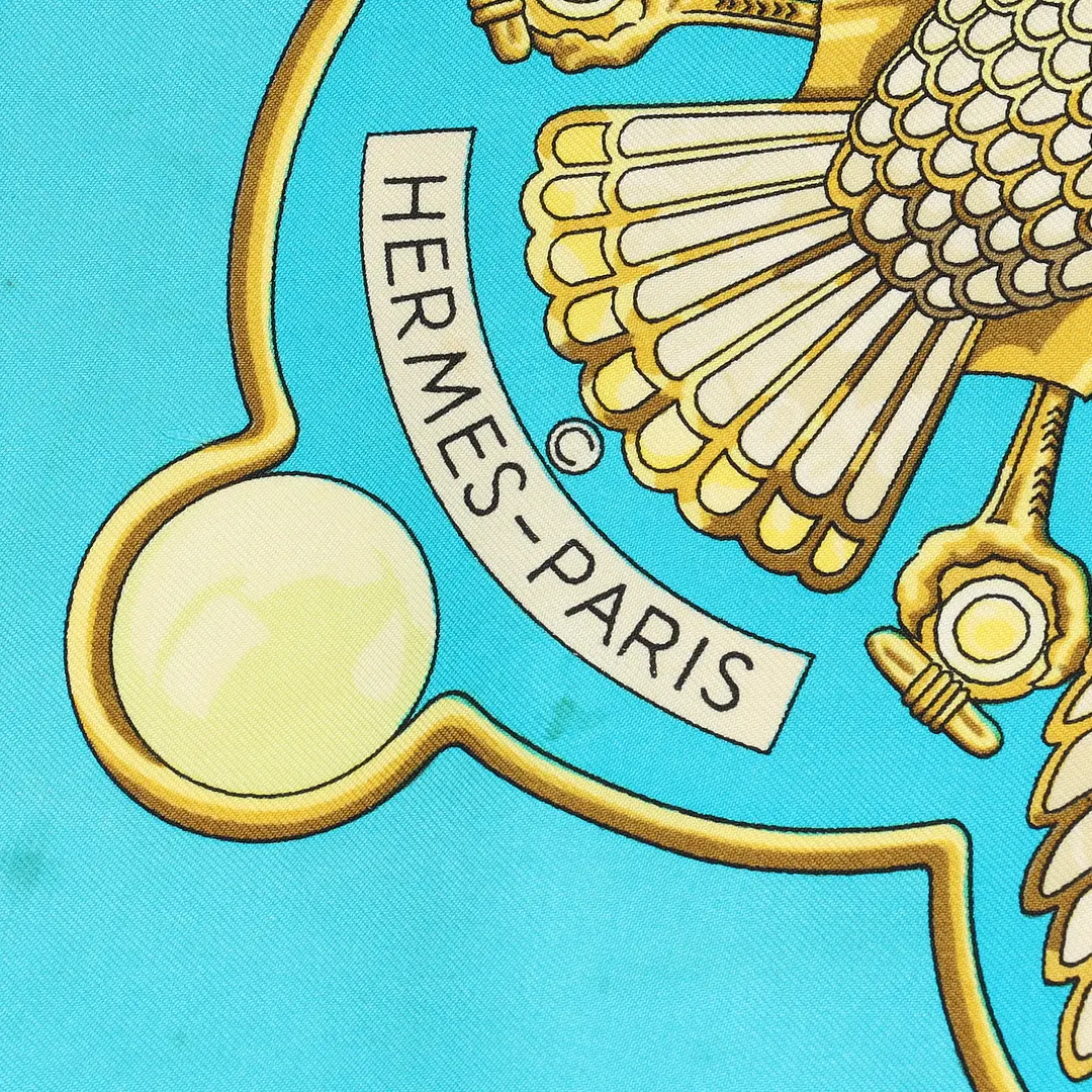 Hermes Egypt Blue Silk 90 Scarf