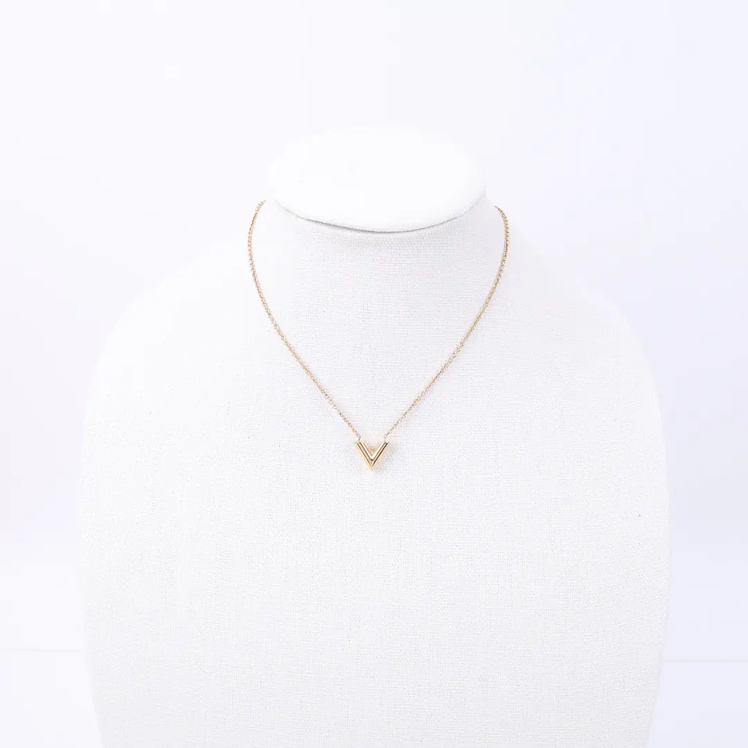 Louis Vuitton Essential V Gold Metal Necklace