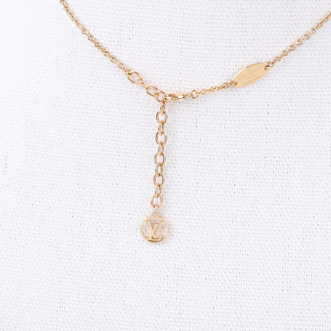 Louis Vuitton Essential V Gold Metal Necklace