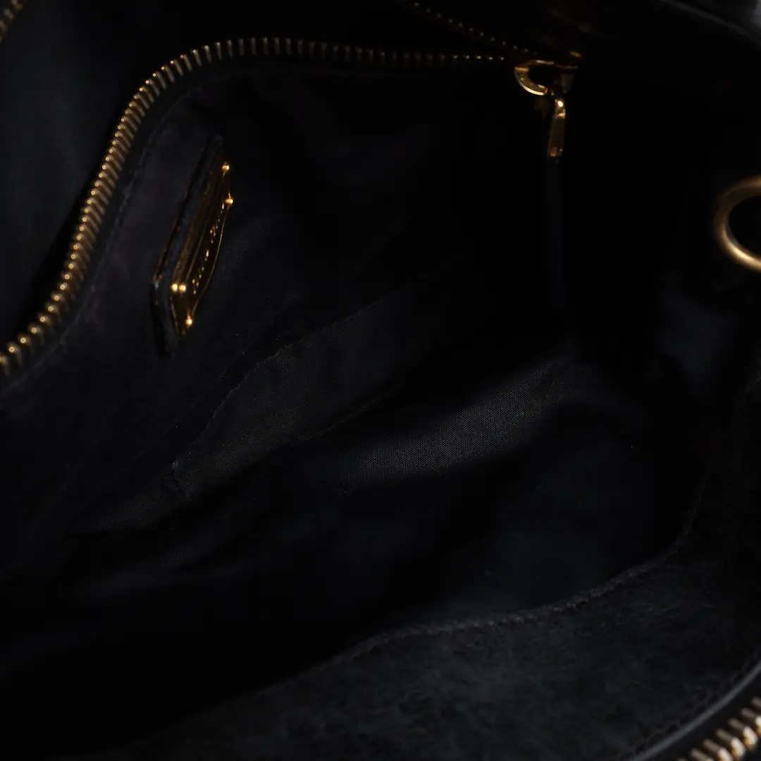 Miu Miu Vitello Lux Black Leather Satchel Bag