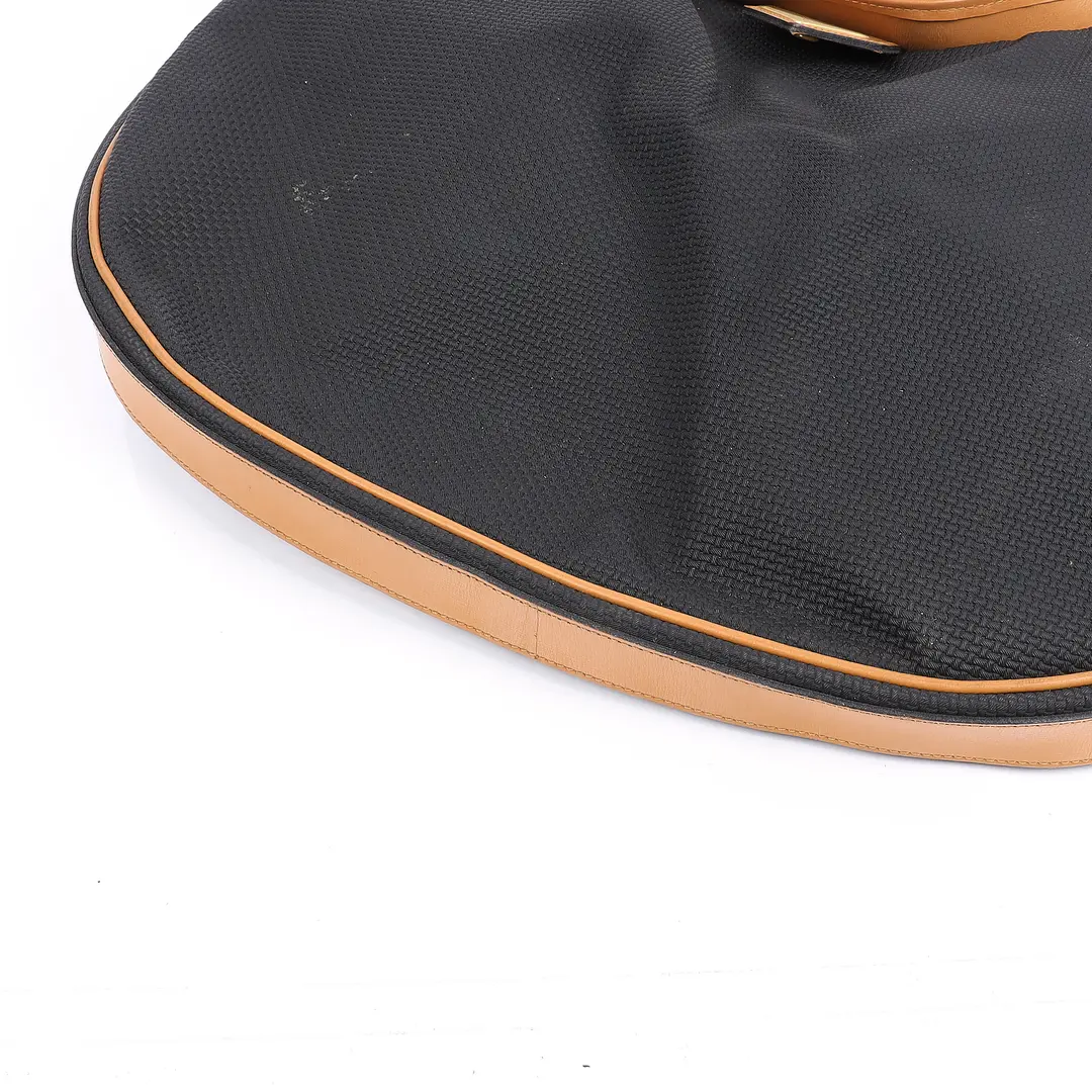 Saint Laurent Vintage Hobo Black Canvas Shoulder Bag