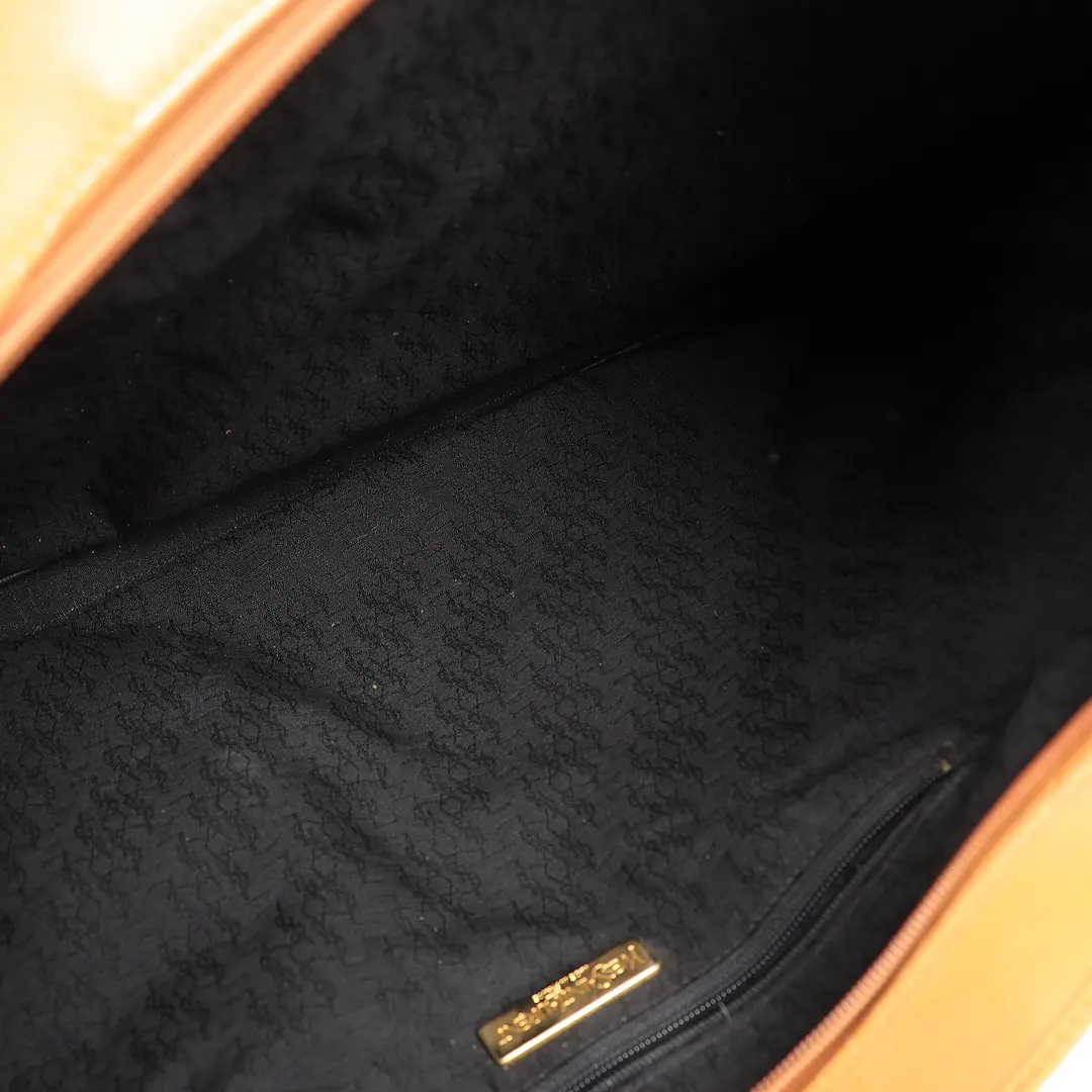 Saint Laurent Vintage Hobo Black Canvas Shoulder Bag