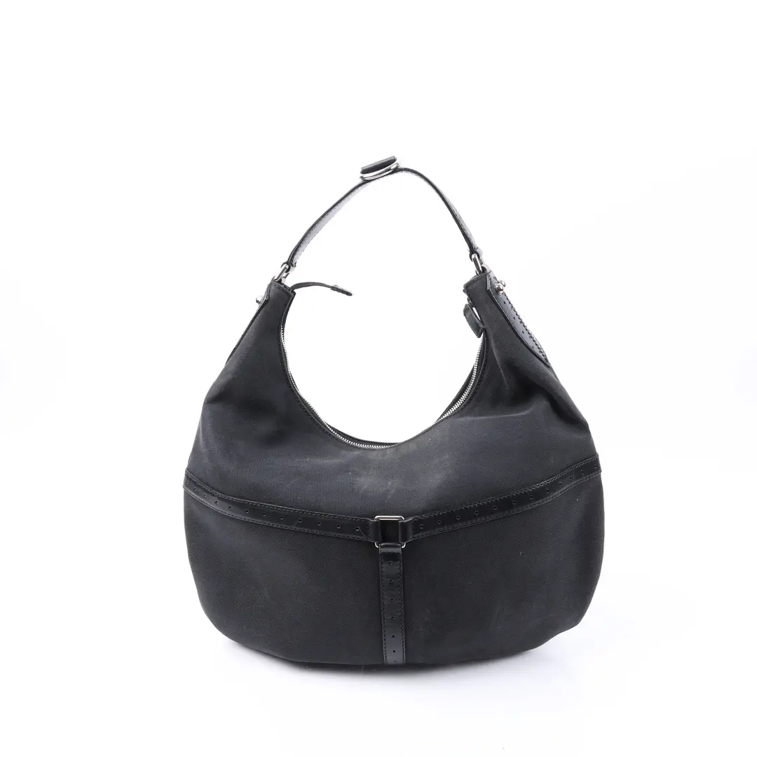 Gucci Charlotte Black Canvas Hobo Bag