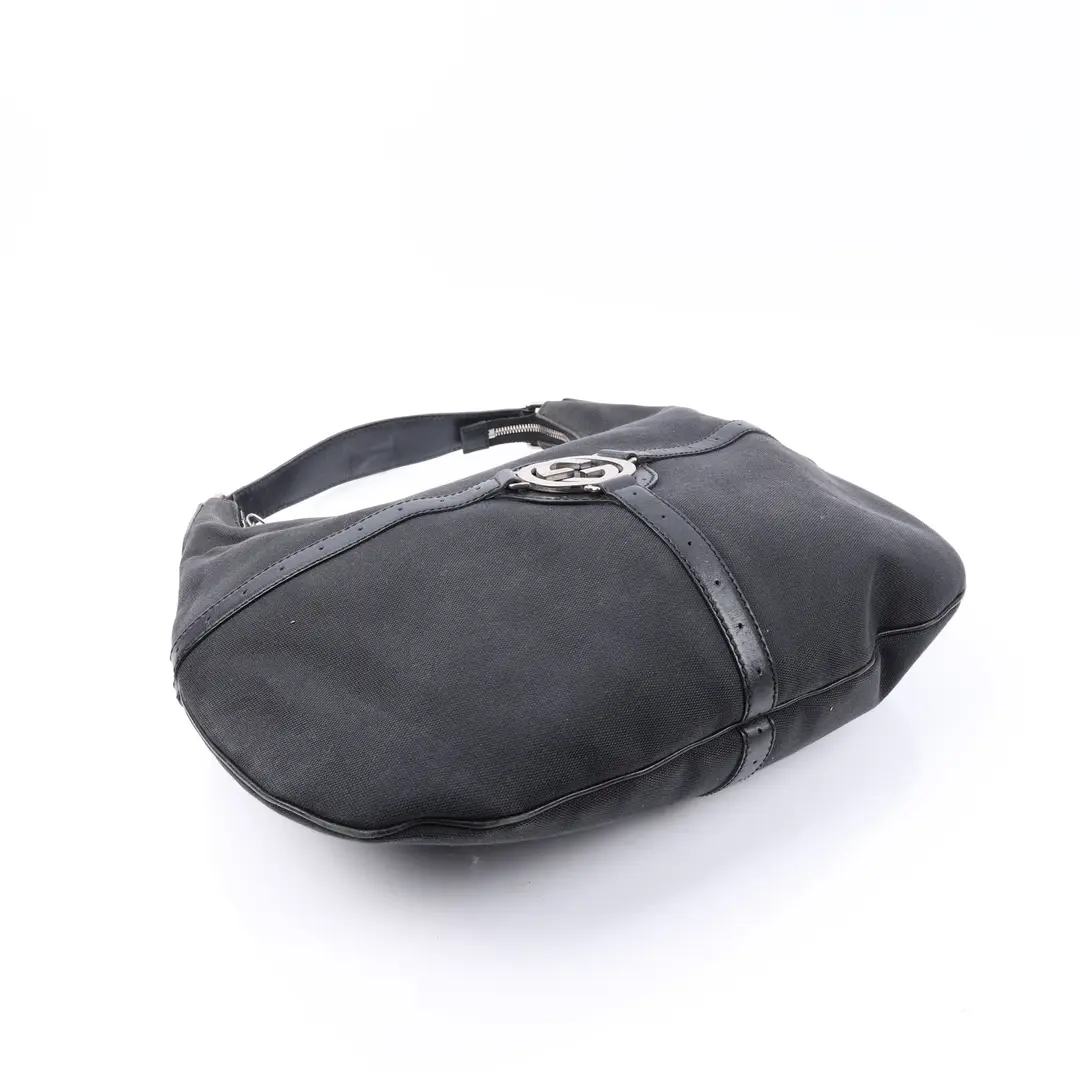 Gucci Charlotte Black Canvas Hobo Bag