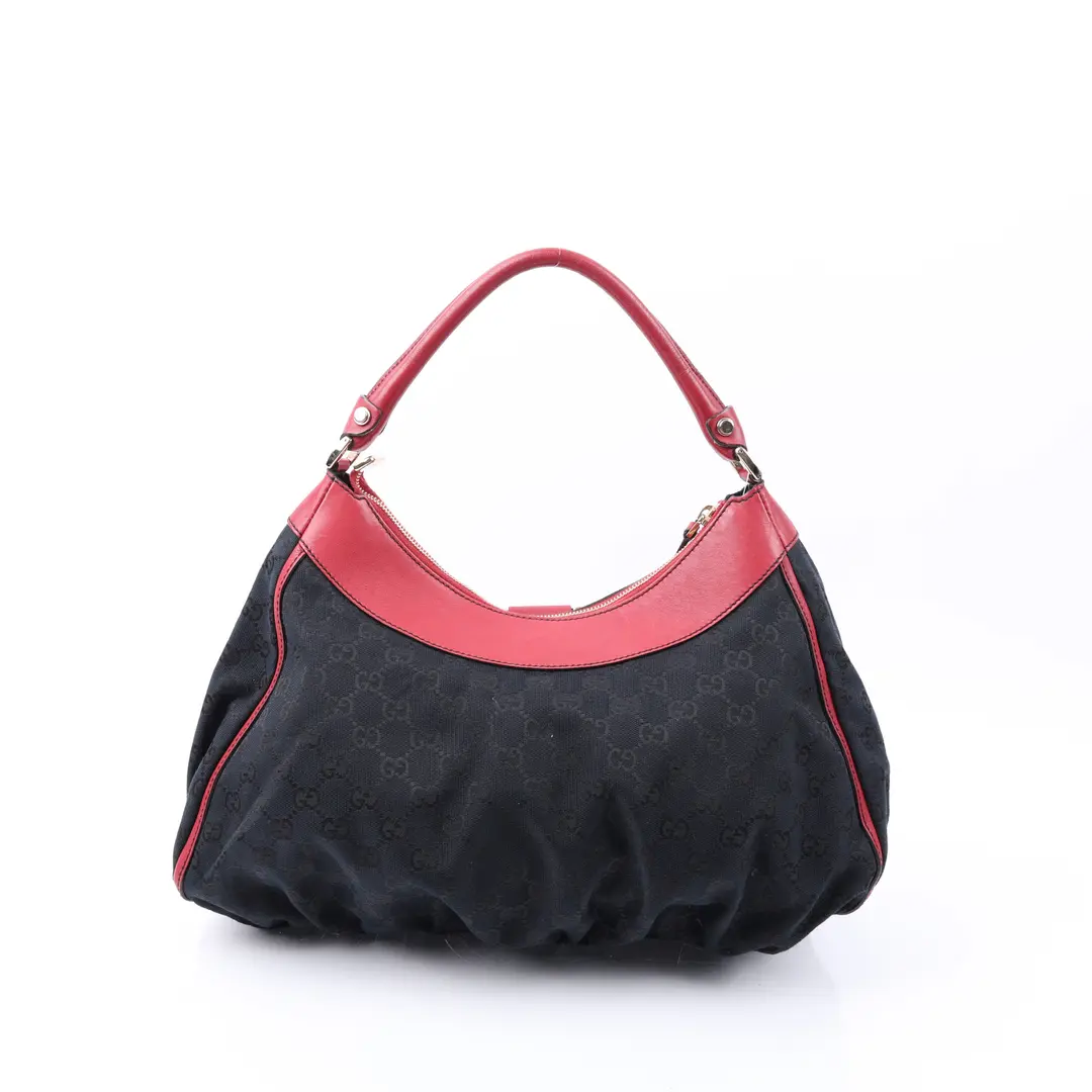 Gucci Abbey D-Ring Black GG Canvas Shoulder Bag