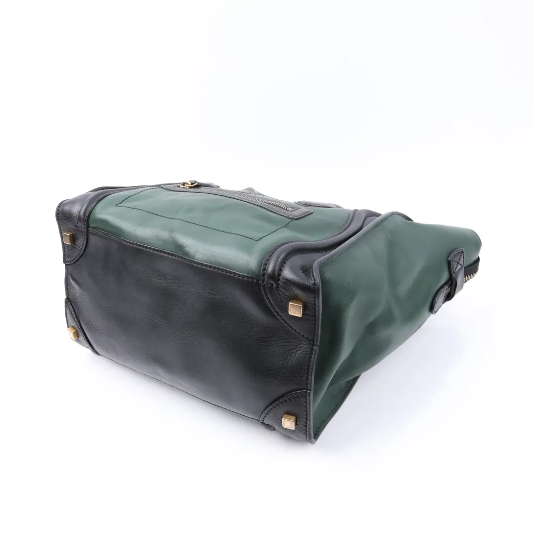 Celine Luggage Green Leather Mini Tote Bag