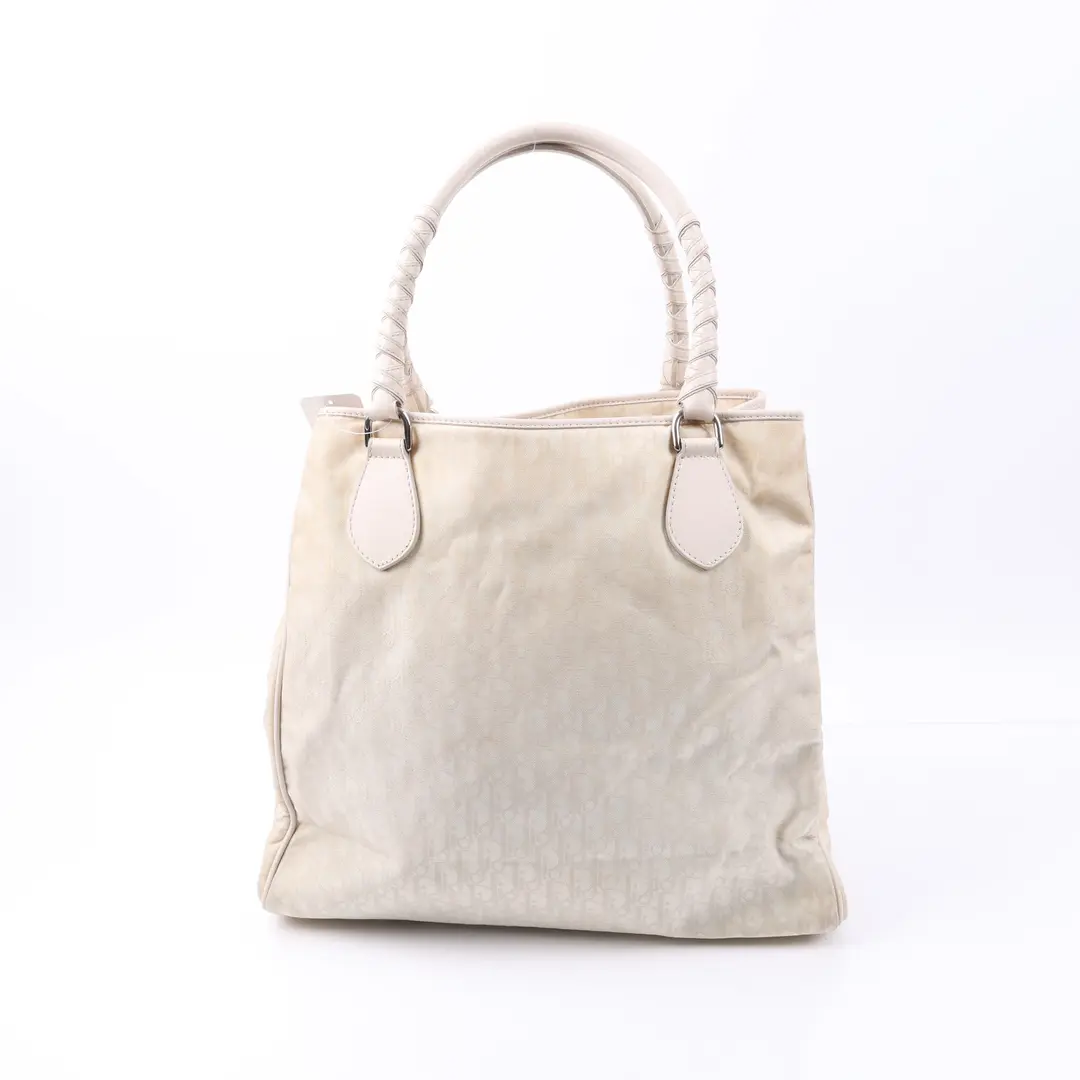 Christian Dior Charming Beige Canvas Tote Bag