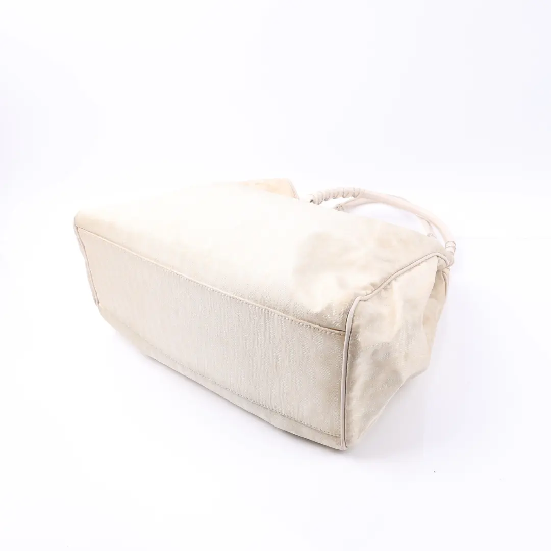 Christian Dior Charming Beige Canvas Tote Bag