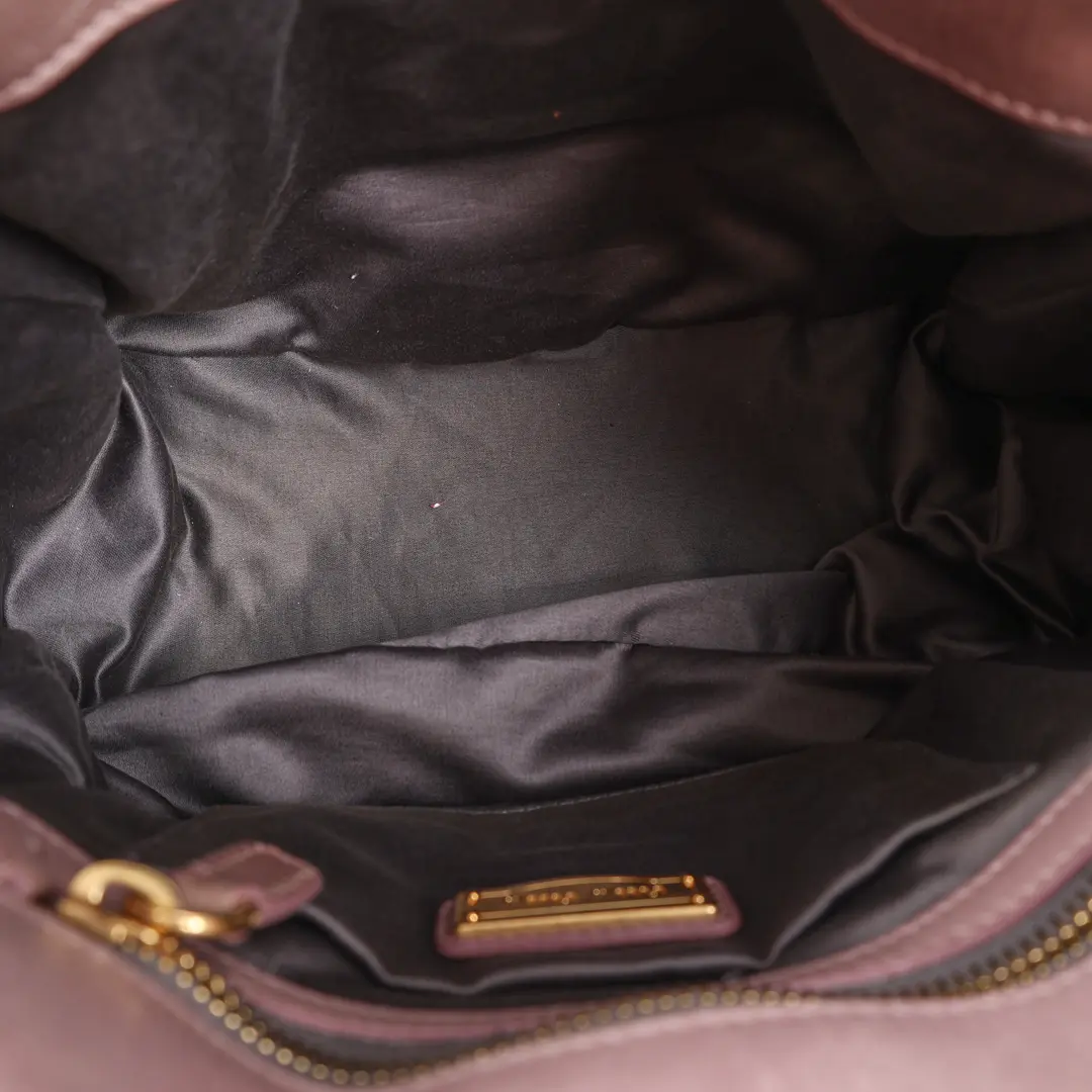 Miu Miu Vitello Lux Bow Pink Leather Top Handle Bag