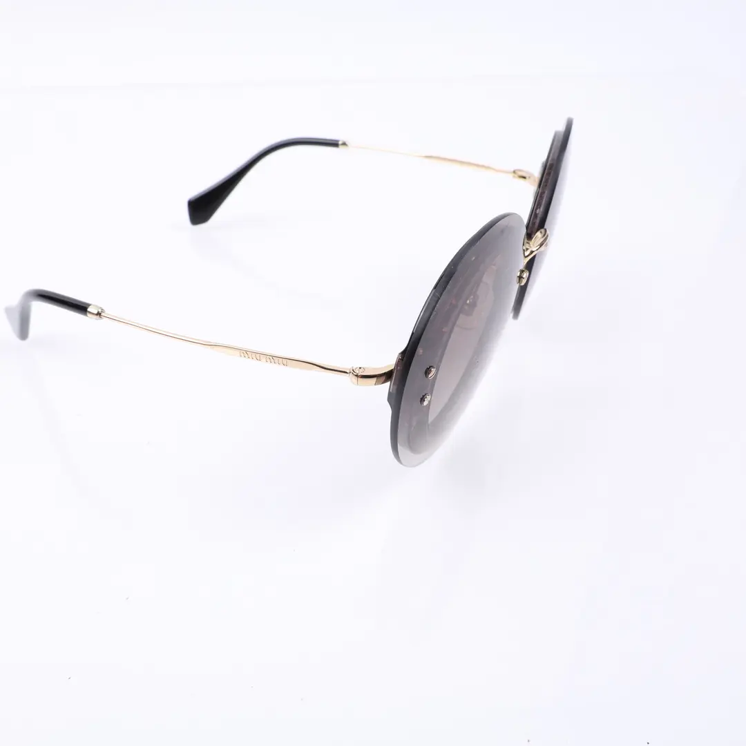 Miu Miu Reveal Round Gray Metal Sunglasses