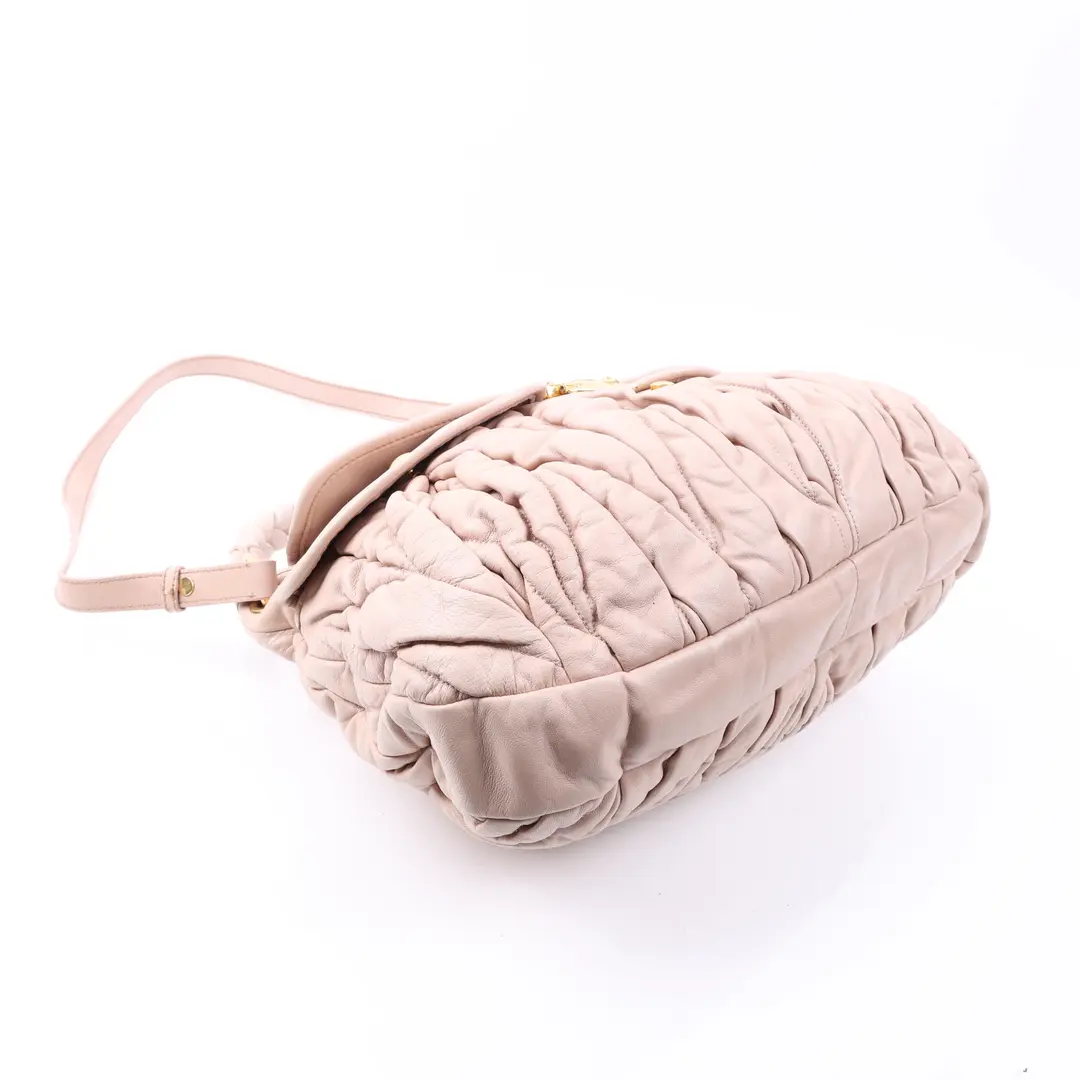 Miu Miu Coffer Pink Matelasse Leather Shoulder Bag