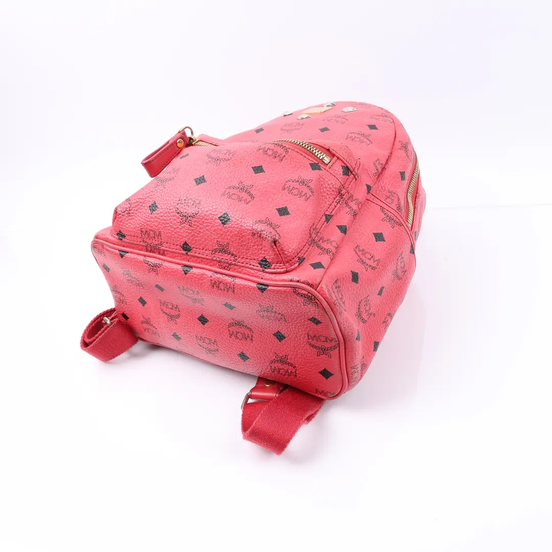 MCM Stark Pink Visetos Canvas Backpack