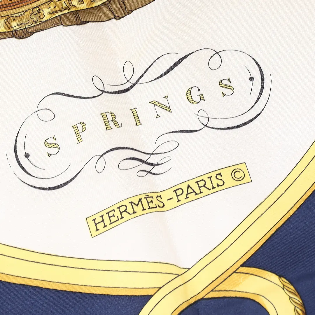 Hermes Springs Blue Silk Scarf