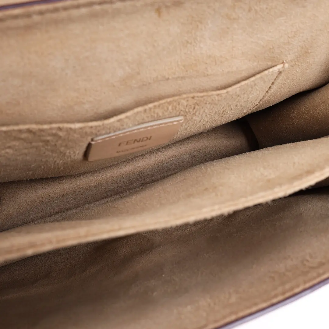 Fendi Kan I Beige Leather Shoulder Bag