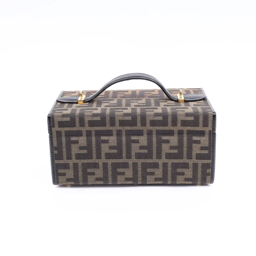 Fendi Zucca Vanity Case Brown Canvas Shoulder Bag