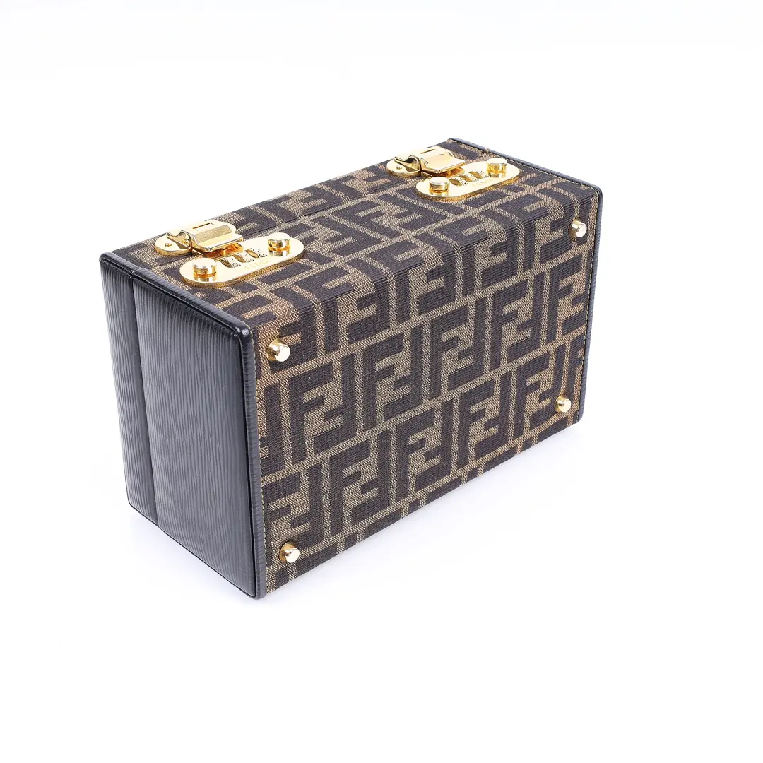 Fendi Zucca Vanity Case Brown Canvas Shoulder Bag
