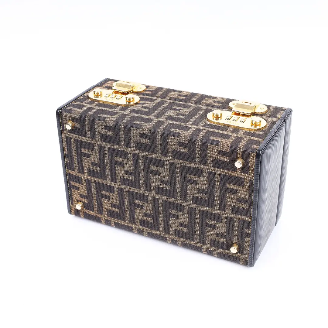 Fendi Zucca Vanity Case Brown Canvas Shoulder Bag